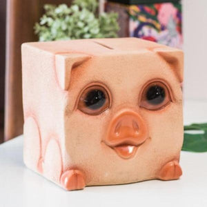 Pug Love Square Shaped Piggy Bank StatueHome DecorPig