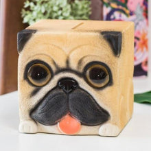 Load image into Gallery viewer, Pug Love Square Shaped Piggy Bank StatueHome DecorPug