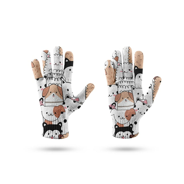 Pug Love Touch Screen Gloves-Accessories-Accessories, Dogs, Gloves, Pug-Dogs - Multi-One Size-17