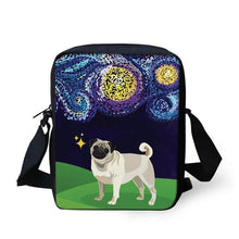 Load image into Gallery viewer, image of a pug messenger bag with white background