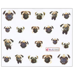 Image of pug nail art in different designs