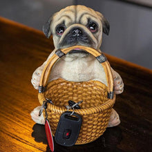 Load image into Gallery viewer, Image of pug ornament in the most helpful Pug holding a basket design