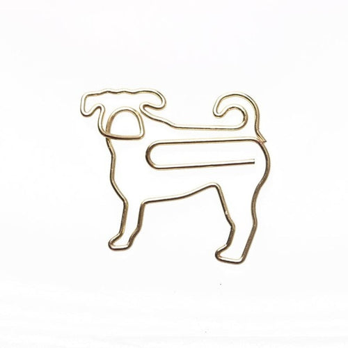 Image of golden pug paper clips