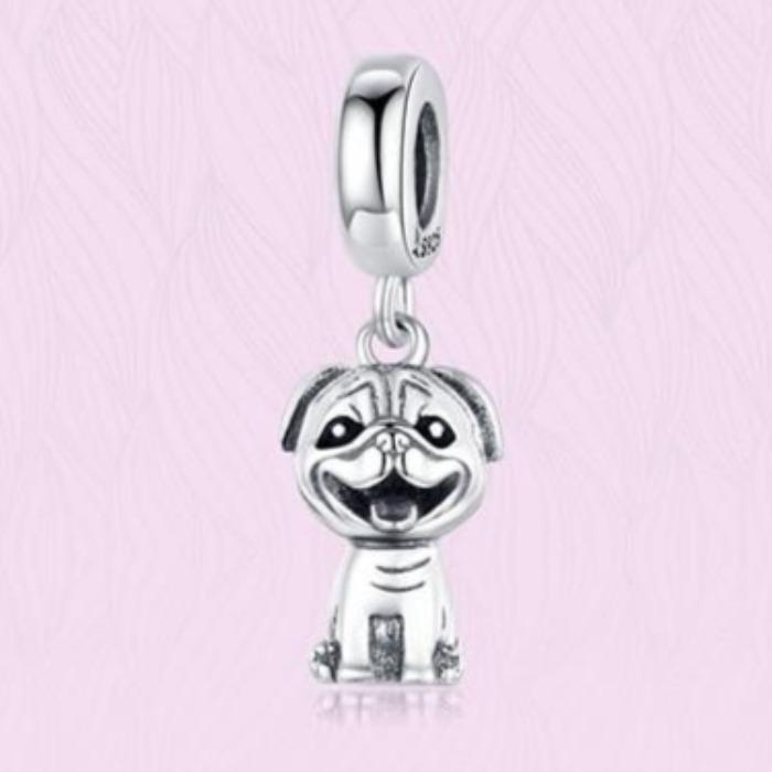 Image of Pug pendant in a super cute and always smiling Pug design