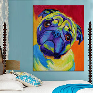 Image of oil painting canvas Pug poster