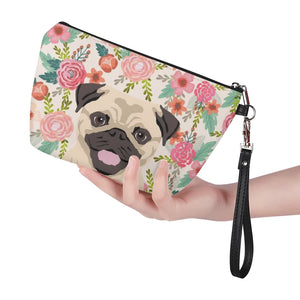 Image of a girl holding an adorable multipurpose Pug pouch