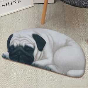 Image of sleeping pug rug