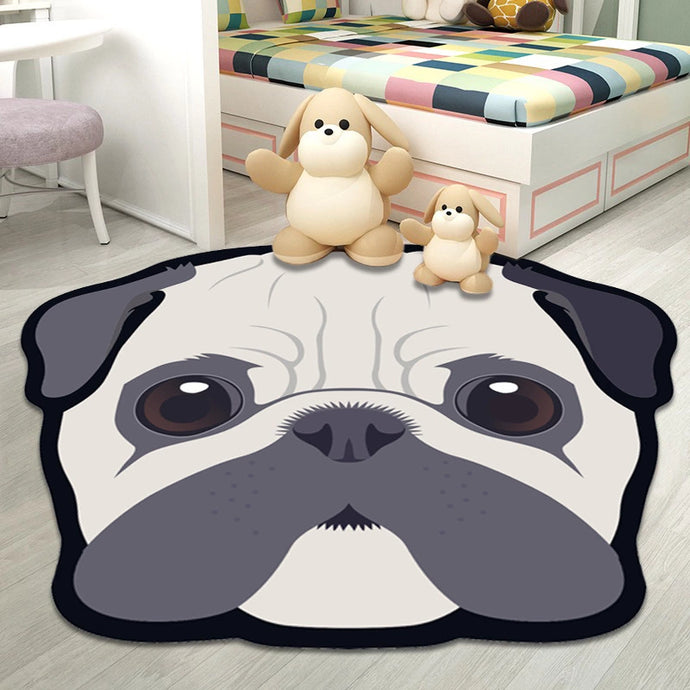 Image of a pug rug in a children's room