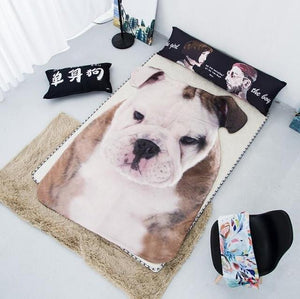Doggo Shaped Warm Throw BlanketHome DecorEnglish Bulldog Front ProfileLarge