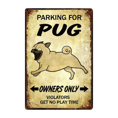Image of reserved parking Pug sign board