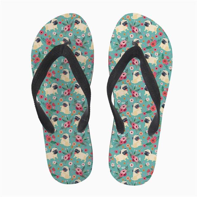 Image of Pug slippers in the color Green