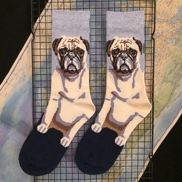 Image of pug socks in solo pug design