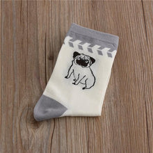 Load image into Gallery viewer, Image of Pug socks in the cute embroidered sitting Pug design
