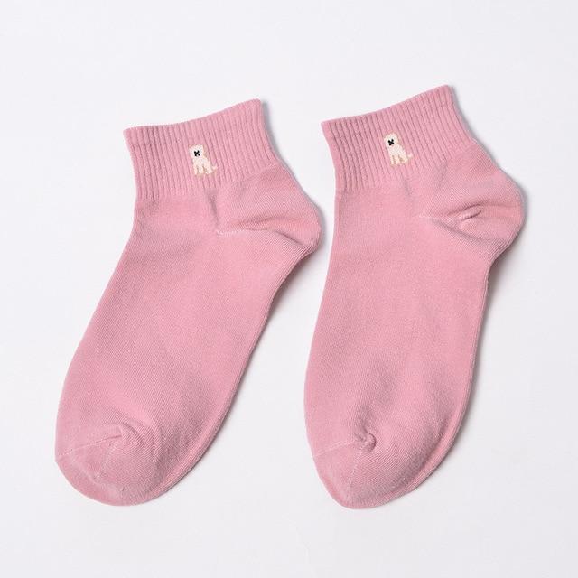 Image of an ankle length pug socks ladies