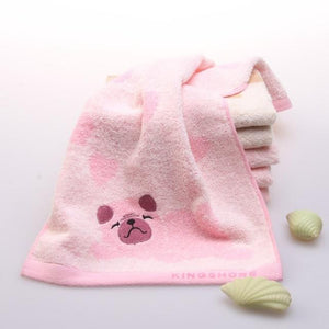Image of pug towel in the color pink