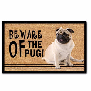 Image of Beware of the Pug Welcome Doormat