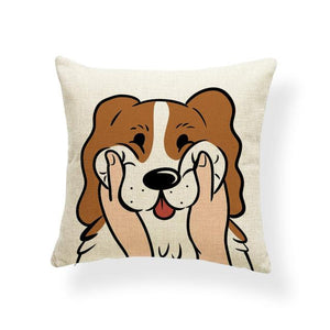 Pull My Cheeks Basset Hound Cushion CoverCushion CoverOne SizeBasset Hound