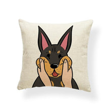 Load image into Gallery viewer, Pull My Cheeks Basset Hound Cushion CoverCushion CoverOne SizeDoberman