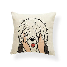 Load image into Gallery viewer, Pull My Cheeks Bichon Frise Cushion CoverCushion CoverOne SizeBearded Collie