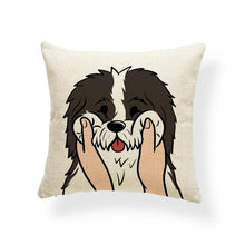 Load image into Gallery viewer, Pull My Cheeks Bichon Frise Cushion CoverCushion CoverOne SizeBorder Collie