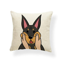 Load image into Gallery viewer, Pull My Cheeks Border Collie Cushion CoverCushion CoverOne SizeDoberman