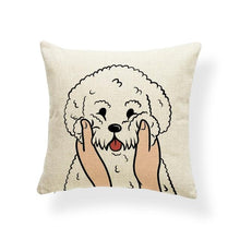 Load image into Gallery viewer, Pull My Cheeks Bull Terrier Cushion CoverCushion CoverOne SizeBichon Frise
