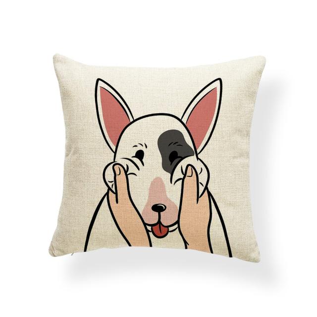 Pull My Cheeks Bull Terrier Cushion CoverCushion CoverOne SizeBull Terrier