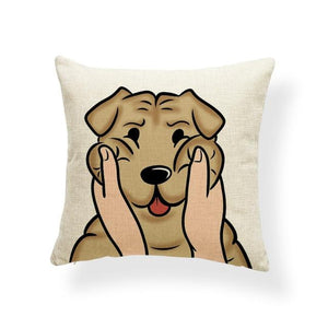Pull My Cheeks Bull Terrier Cushion CoverCushion CoverOne SizeShar Pei