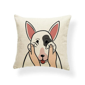 Pull My Cheeks Doggos Cushion CoversCushion CoverOne SizeBull Terrier