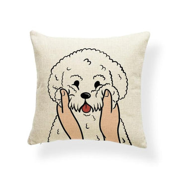 Pull My Cheeks Pekingese Cushion CoverCushion CoverOne SizeBichon Frise