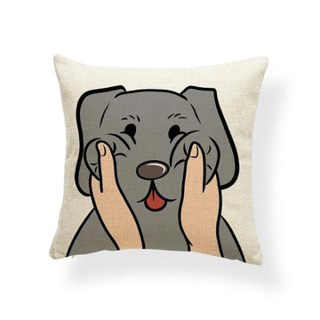 Pull My Cheeks Pekingese Cushion CoverCushion CoverOne SizeLabrador - Silver