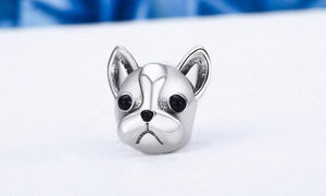Puppy Face Boston Terrier Silver Charm Bead-Dog Themed Jewellery-Boston Terrier, Charm Beads, Dogs, Jewellery-6