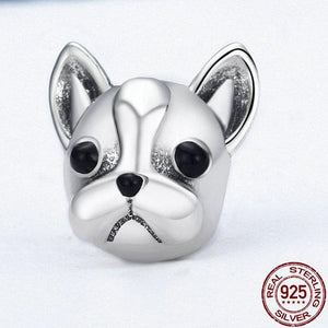 Puppy Face Boston Terrier Silver Charm Bead-Dog Themed Jewellery-Boston Terrier, Charm Beads, Dogs, Jewellery-7