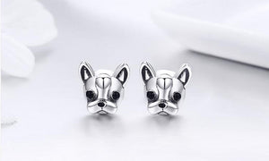 Puppy Face Boston Terrier Silver Earrings-Dog Themed Jewellery-Boston Terrier, Dogs, Earrings, Jewellery-6