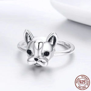 Puppy Face Boston Terrier Silver Ring-Dog Themed Jewellery-Boston Terrier, Dogs, Jewellery, Ring-2
