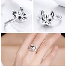 Load image into Gallery viewer, Puppy Face Boston Terrier Silver Ring-Dog Themed Jewellery-Boston Terrier, Dogs, Jewellery, Ring-6
