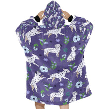 Load image into Gallery viewer, Image of a lady wearing a Dalmatian Blanket Hoodie - back side