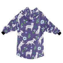 Load image into Gallery viewer, Image of a Dalmatian Blanket Hoodie with white background - back side