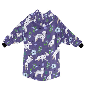 Image of a Dalmatian Blanket Hoodie with white background - back side