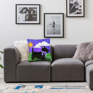 Purple Sky Scottish Terrier Cushion Cover-Home Decor-Cushion Cover, Dogs, Home Decor, Scottish Terrier-5