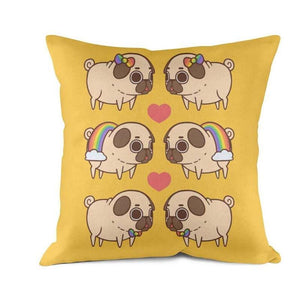 Rainbow Pugs Love Cushion CoverCushion Cover