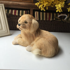 Realistic Lifelike Golden Retriever Stuffed Animals with Real Fur-Soft Toy-Dogs, Golden Retriever, Home Decor, Soft Toy, Stuffed Animal-5