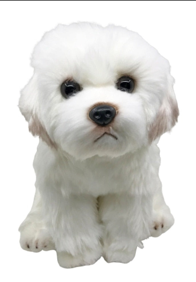 image of an adorable maltese stuffed animal plush toy in white background