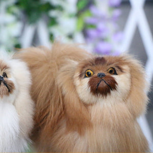 Realistic Lifelike Pekingese Stuffed Animal with Real Fur-Soft Toy-Dogs, Home Decor, Pekingese, Soft Toy, Stuffed Animal-2