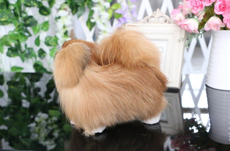 Realistic Lifelike Pekingese Stuffed Animal with Real Fur