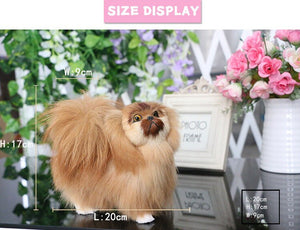 Realistic Lifelike Pekingese Stuffed Animal with Real Fur-Soft Toy-Dogs, Home Decor, Pekingese, Soft Toy, Stuffed Animal-6