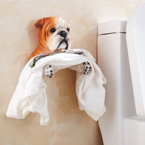 Red / Fawn English Bulldog Love Toilet Roll Holder-Home Decor-Bathroom Decor, Dogs, English Bulldog, Home Decor-2