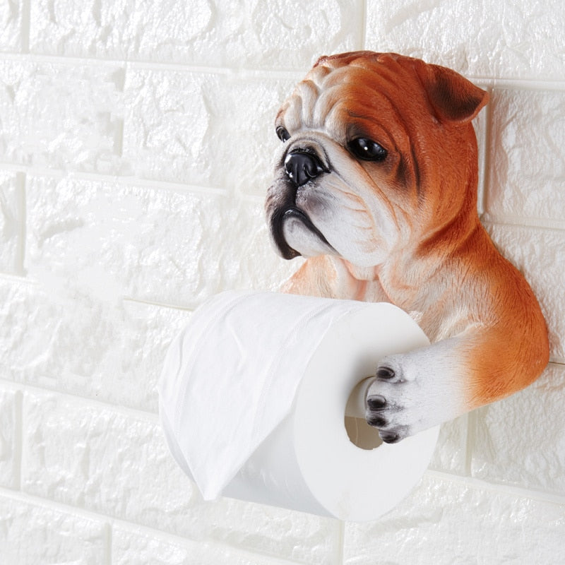 Red / Fawn English Bulldog Love Toilet Roll Holder-Home Decor-Bathroom Decor, Dogs, English Bulldog, Home Decor-English Bulldog - Red / Fawn-1