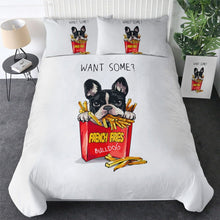 Load image into Gallery viewer, Red Polka Dotted White French Bulldogs Duvet Cover and Pillow Cases Bedding Set-Home Decor-Bedding, Dogs, French Bulldog, Home Decor-4