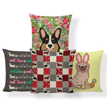 Load image into Gallery viewer, Red Quilted Corgi Pattern Cushion Cover - Series 7Cushion Cover
